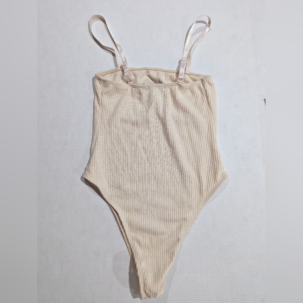 NASTY GAL Cream Ivory Ribbed Super Soft Underwire Bodysuit Size US2 EUR 34 *EUC - Picture 8 of 8